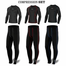 Mens Compression Tights Compression Shirt Base Layer Rash Guard Skin Fit Trosuer