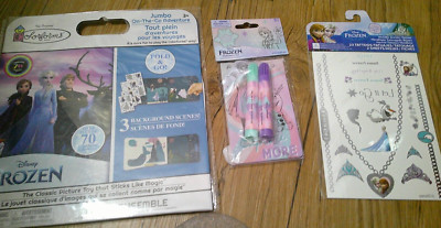 NEW LOT Disney Princess FROZEN OLAF ANA ELSA colorforms activity tattoos marker