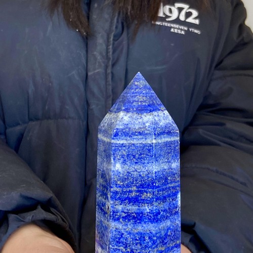 1.43LB Natural Lapis Lazuli quartz crystal single point tower healing - 第 13/13 張圖片
