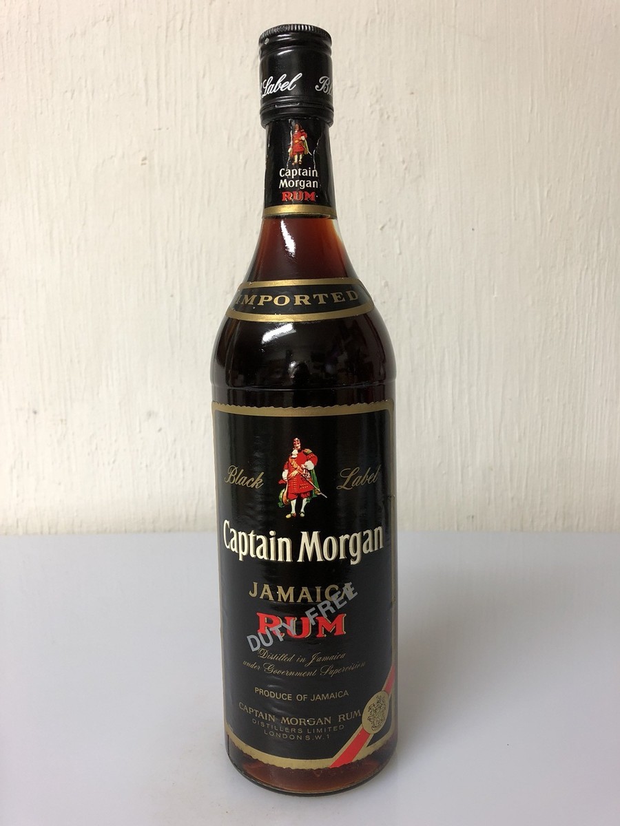 【A17】DARK RED RUM ブラック トップス Captain Morgan Jamaica Rum Black Label Edizione Duty Free