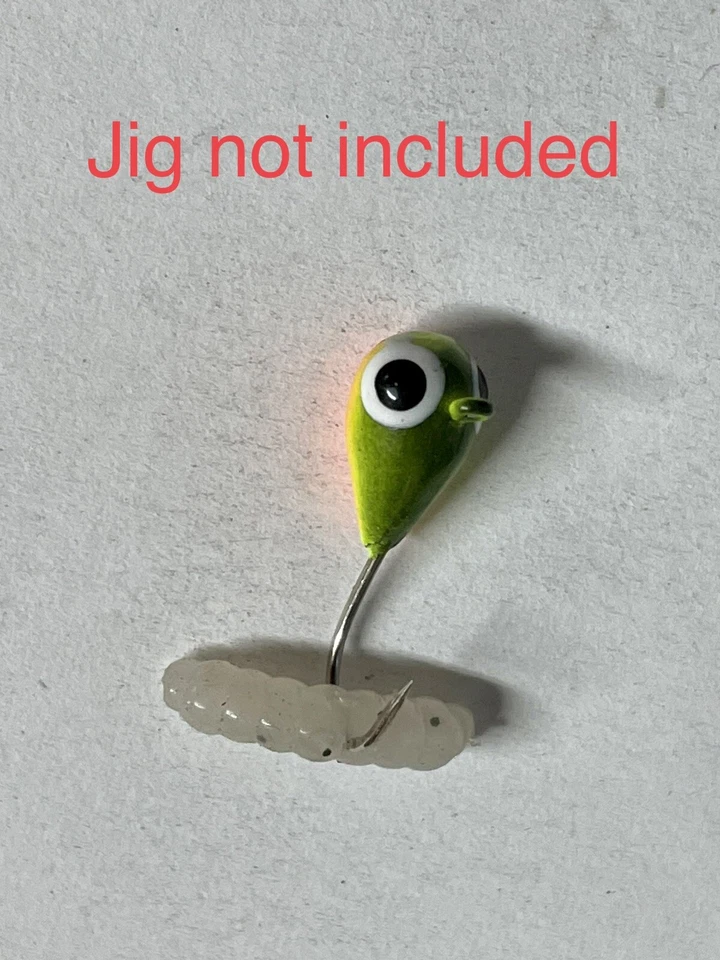 1/2” gusano cebos de hielo crappie-panfish-walleye-pesca en hielo 120 cebos de plástico Foto 4 de 4