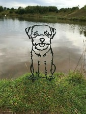 Border Terrier Rusty Metal Dog Rusty Garden Art Silhouette Ornament Mild Steel