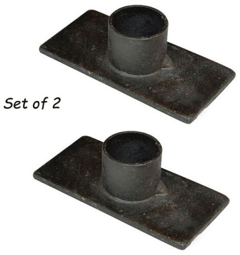 Set of 2 - Primitive Black Iron Taper Candle Holders 3.25"L Window Sill - Afbeelding 1 van 3