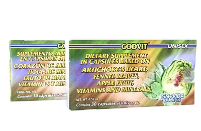 2 PACK!  100% AUTHENTIC Alcachofa Frasco con 60 Capsulas