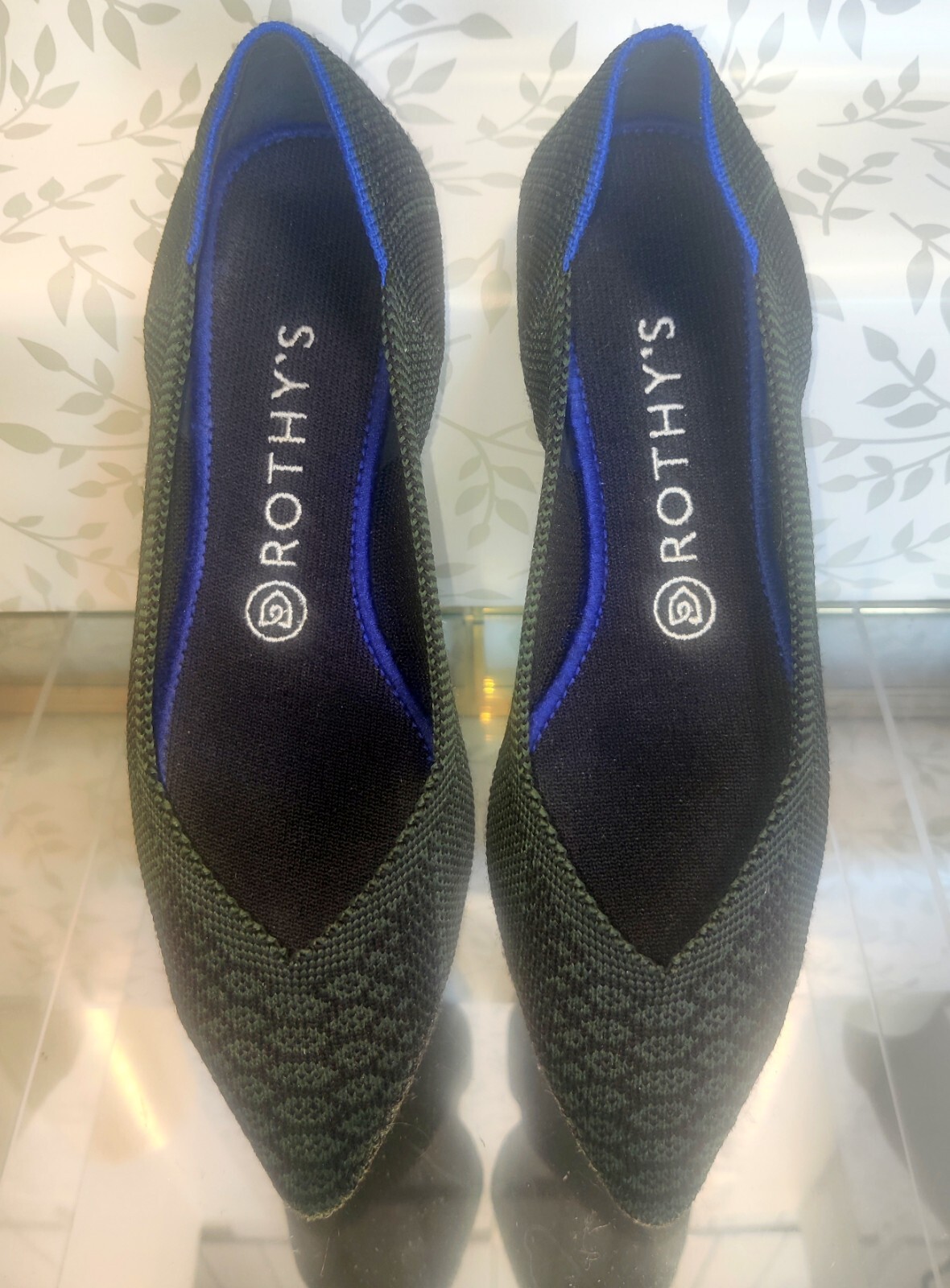 Rothys The Point Rare Lapis Python Green Flats Wo… - image 2