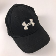 Under Armour White Logo On Black Cap Youth S/M