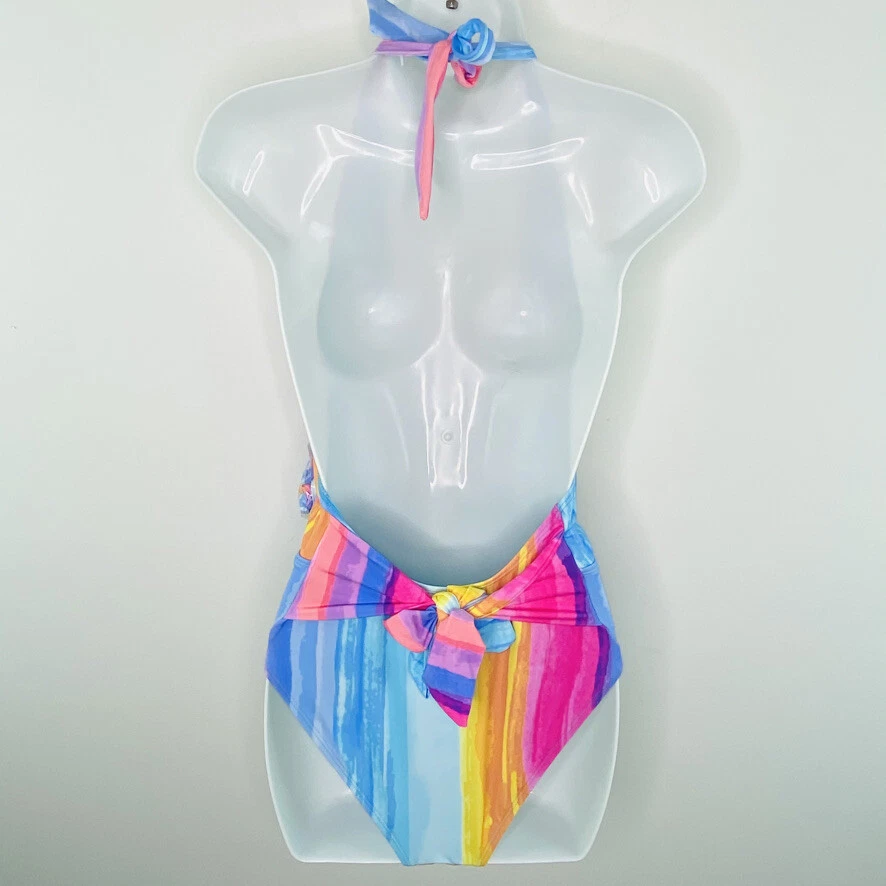 Traje de baño de una pieza Rachel Roy $107 envolvente frontal corbata talla S Foto 2 de 4