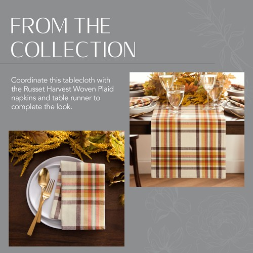 Home Fashions Russet Harvest Woven Plaid Cotton Tablecloth for Fall/Thanksgiv... - Picture 6 of 8
