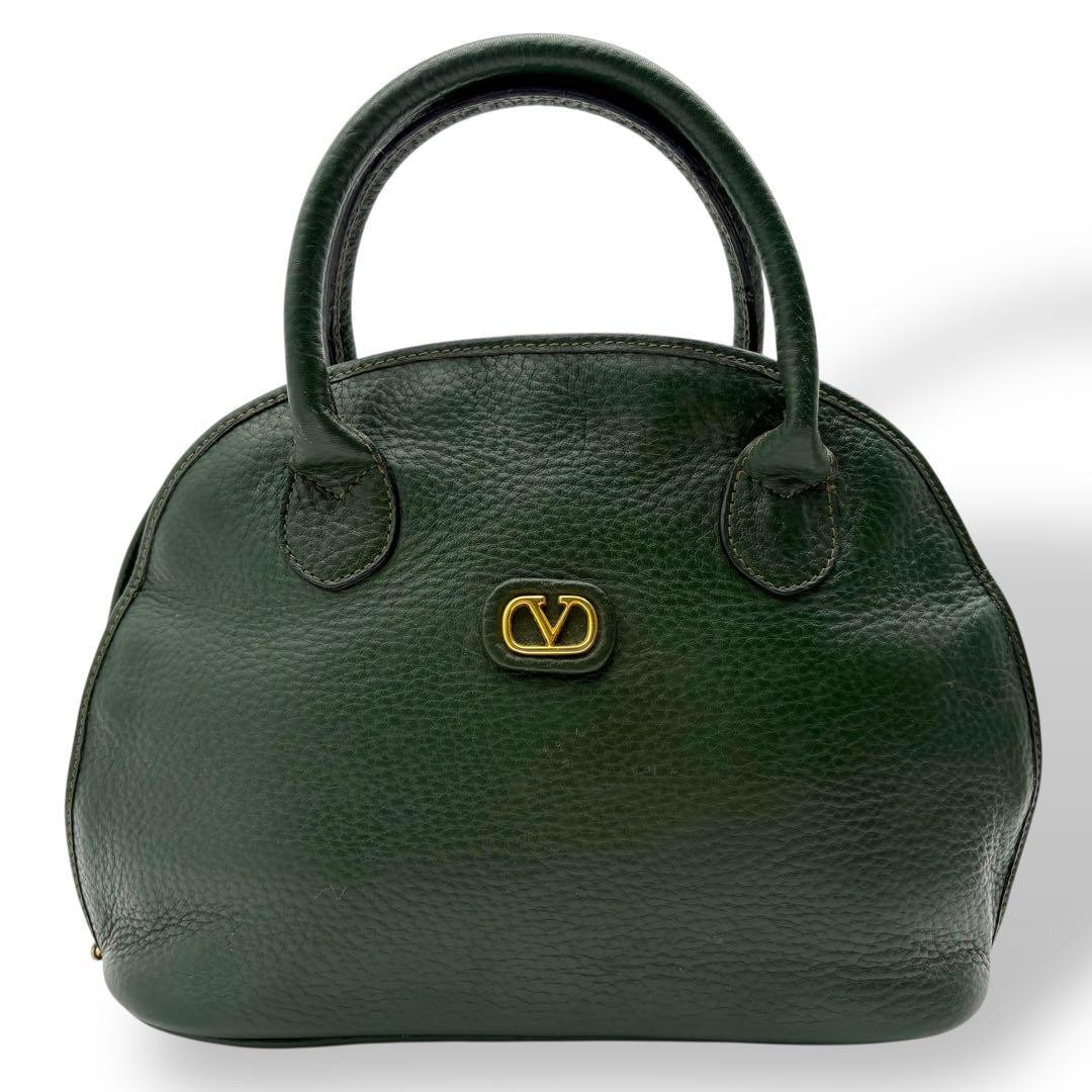 Valentino Garavani Green Leather 2Way Shoulder Bag Logo Authentic Excellent Jap thumbnail 3