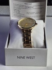 Nine West Gold Tone Quartz Watch NW/2098G New With Box