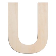 Wooden Letter U Large 1/4 Thick Big Wood Letter for Crafts Wall Decor 12 Inch