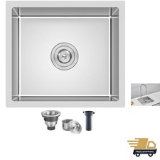 Elegant 18x18 Inch Undermount Stainless Steel Sink   Brushed Finish  Strainer