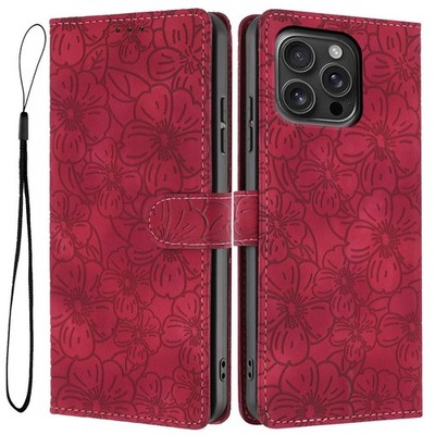 For iPhone 17 Pro Max 16 15 14 Magnetic Card Floral PU Leather Wallet Flip Case