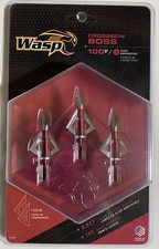 Wasp Archery Crossbow Boss Broadheads 100 Grain 3 Blade 3 Pack Bowhunter Deer