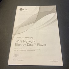 LG  BD-570 Blu-Ray Disc Player Owner's Manual * English * VG Condition * 95 Page