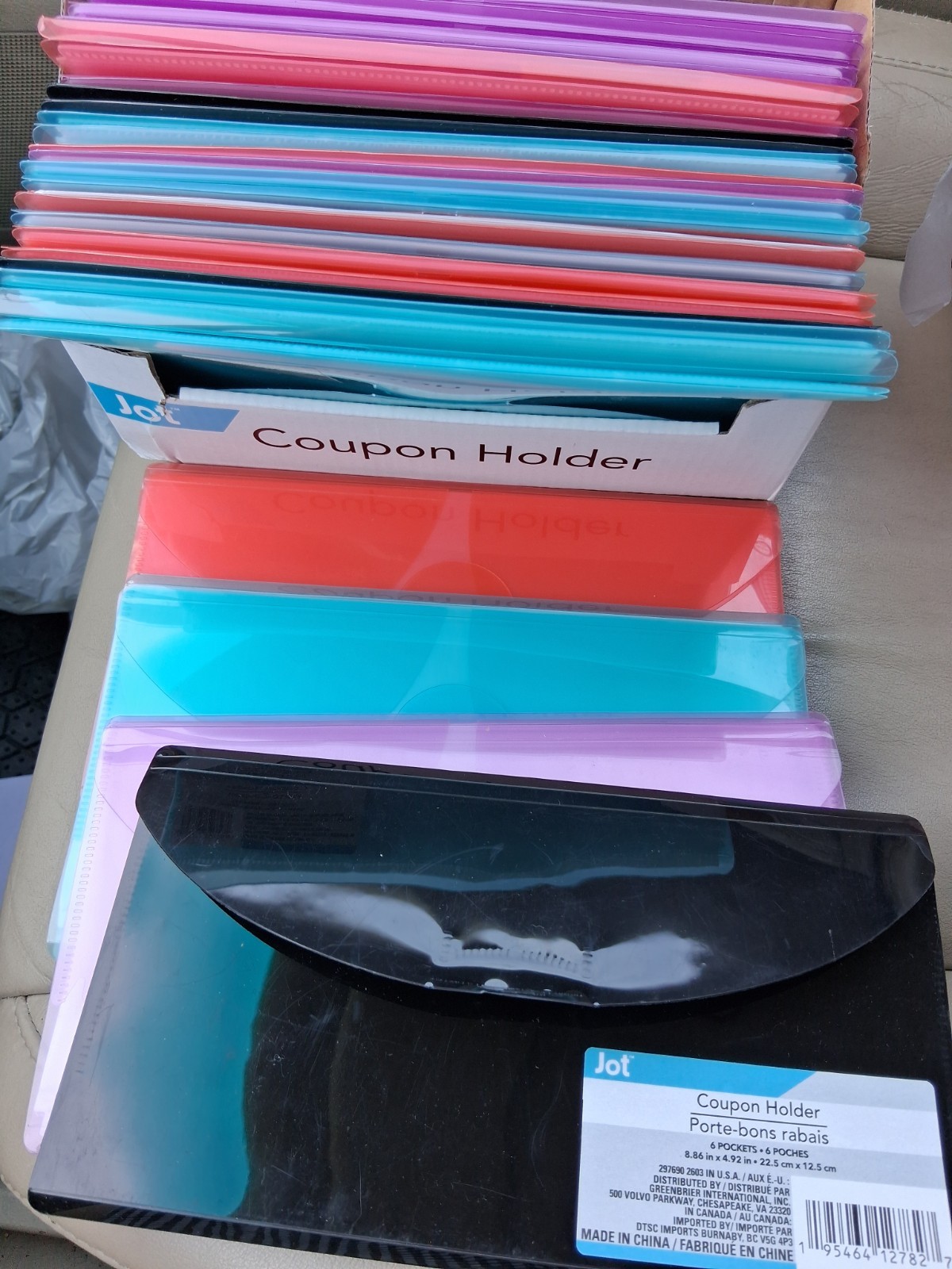 JOT 6 Pocket Coupon Holder pick any color Organizer Expanding File Receipts