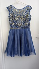 sherri hill Cocktail Formal Tutu Prom Party Dress Royal Blue Size AUS 10-12 US 8