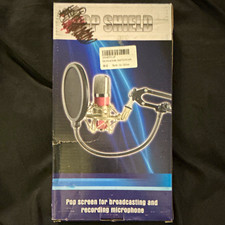 Microphone Pop Filter Shield Pop Screen w/ Clamp Mount, Black Metal