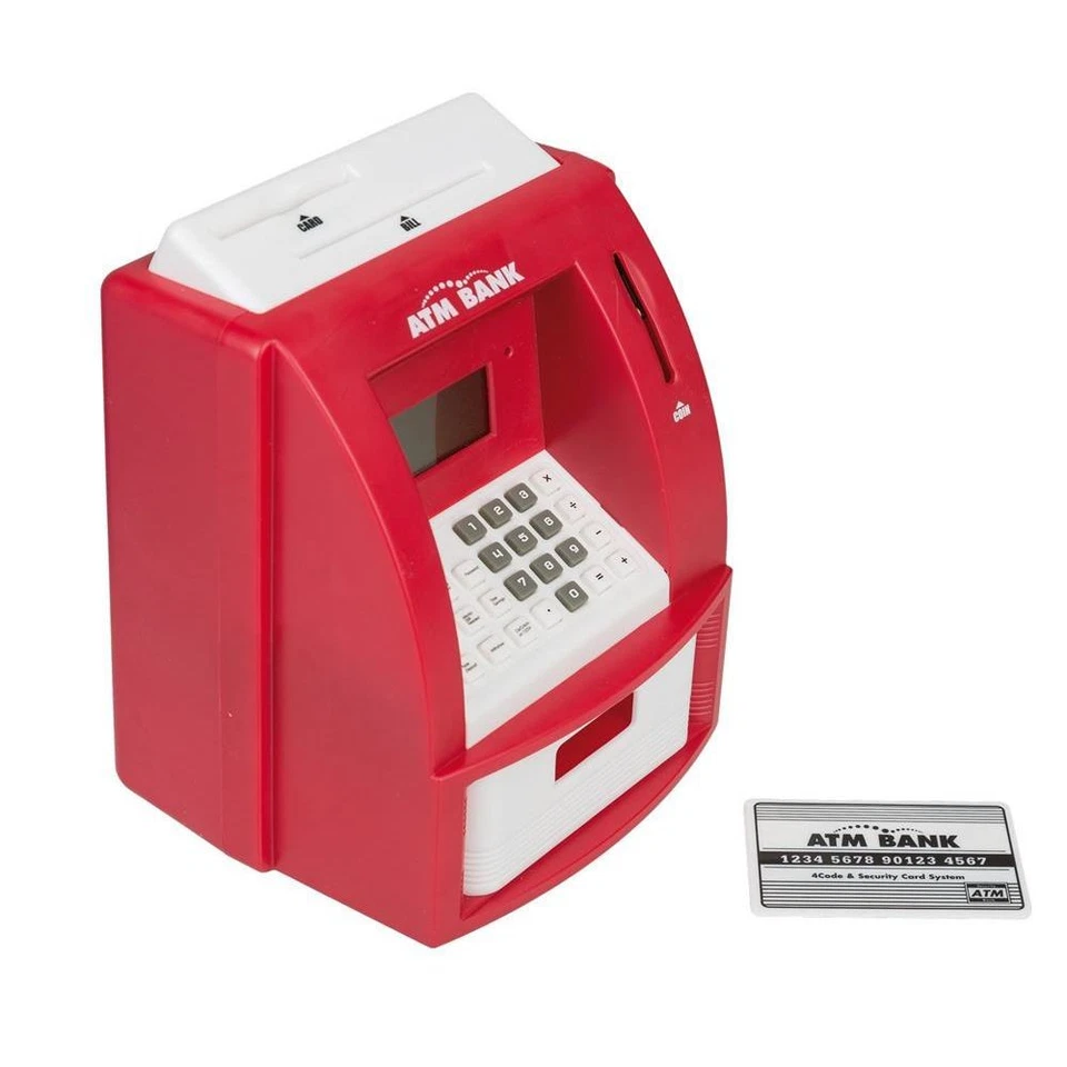 Idena 50021 - Digitale Spardose Geldautomat mit Sound Rot inkl. Bankkarte Pin - Bild 3 von 4