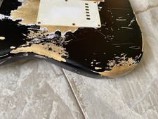 Stratocaster Black Nitro Heavy Relic Guitar-Squier By Fender