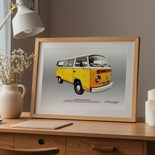 Vw 1500cc Camper Van A3 Print Poster Motorhome Icon Camping Wall Art