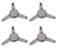 Spinner Hubcaps by Optim-Price Set of 4 New 3-Bar Spinner Chrome Wheel Hub Center Caps Chrome Hubcaps Covers...