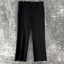 AB Studio Size 8S Stretch Straight Leg Casual Pants Brown Button Zip Lined