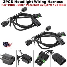 2X Headlight Wiring Harness For Peterbilt 378...