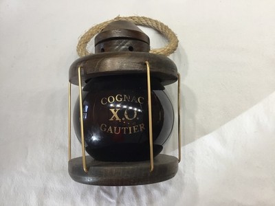 Deko Retro Gognac X.O. Gautier Laterne Laternenflasche leer