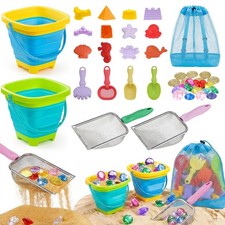 Eicaus 46 PCS Beach Sand Toys for Kids Toddlers, Compact, Assorted Colors 1