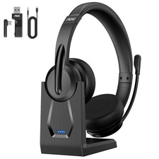Wireless Headset with Mic for Work, Bluetooth 5.4 Wireless Headset with AI No...