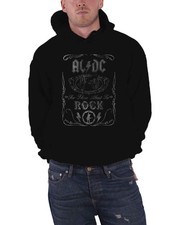 Image of AC/DC Hoodie About to Rock Cannon band logo new Official Mens Black Pullover