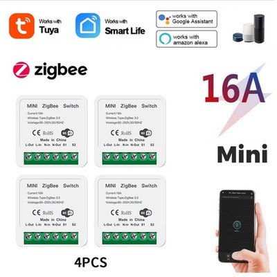 4pcs Wireless Timer Switches Alexa Google Tuya Mini Zigbee 3.0 Smart Switch