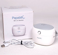 Papablic Portable Pacifier Sanitizer Mini UV Light w Rechargeable Travel Case
