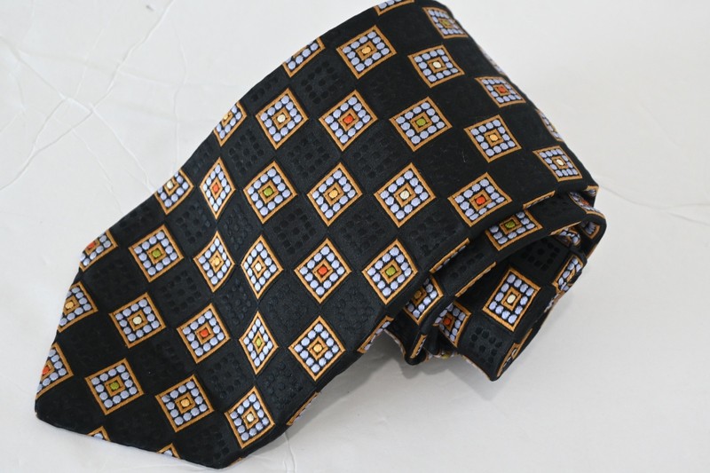 ROBERT TALBOTT BLACK SILK MEN'S NECK Tie W:4" BY L:61"