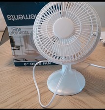 6" Fine Elements Desk Fan With 2 Speed Settings Oscillating Fan With Mesh Gril