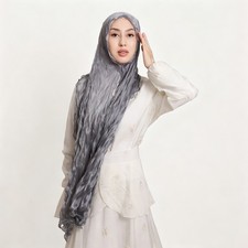 Muslim Women Soft Elastic Pleated Long Headscarf Hijab Shawl Wrap Turban Scarves