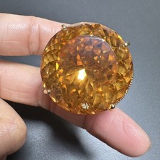 Large 30mm Color Crystal Ring Diamond Adjustable Hollow Band Jewelry