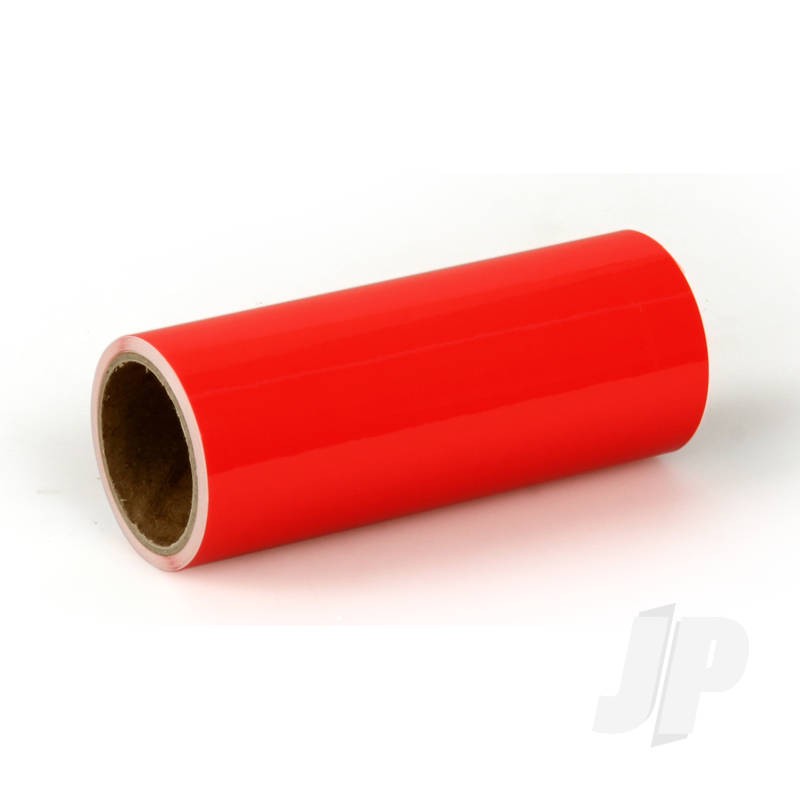 Oracover Oratrim Roll Fluorescent Red (#21) 9.5cmx2m  Self-Adhesive Covering ...