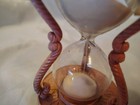 Vintage Pink Painted Metal and Glass Hourglass 5 Minute sand Timer shabby chic — photo 6