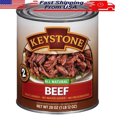 2 Pcs Natural Canned Beef 28oz Fully Cooked High Protein Quick Meal Solution New