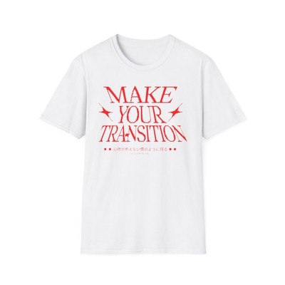 Make Your Transition Graphic T-Shirt   Red & Black Japanese Streetwear Style 