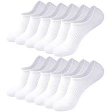 White Women's Low Cut No Show Liner Ankle Socks for Sneakers Thin Footie Socks