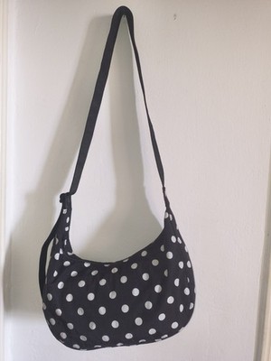 Baggu Medium Nylon Crescent Bag Black & White Polka Dot Brand New With Tag