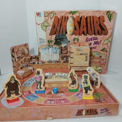 1991 Dinosaurs Gotta Love Me 3D Board Game MB Milton Bradley  COMPLETE READ
