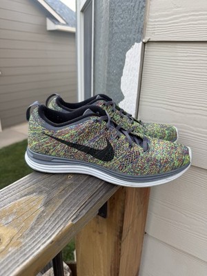 men s nike flyknit lunar 1 multi-color used size 9 no box 554887-004