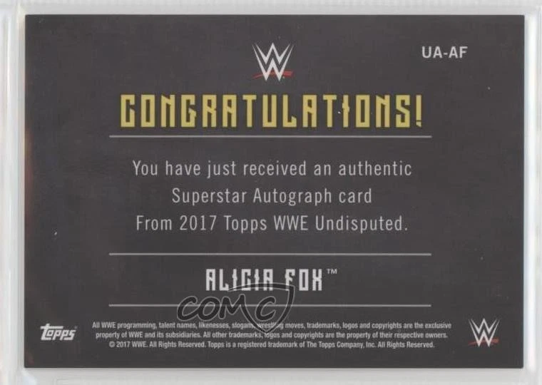 2017 Topps WWE Undisputed Auto Green /25 Alicia Fox #UA-AF Auto - Image 2 of 2