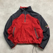 Woolrich Fleece Mens XL 90s Vintage 1/2 Half Zip Hiking Anorak Jacket, Red