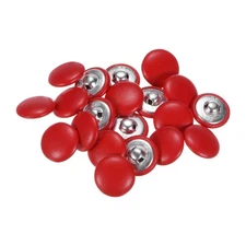 20pcs Leather Covered Button 20mm Metal Round Sewing Buttons, Red