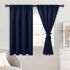 Blackout Curtains for Bedroom - Thermal 42"W x 45"L Pack of 2 Navy Blue